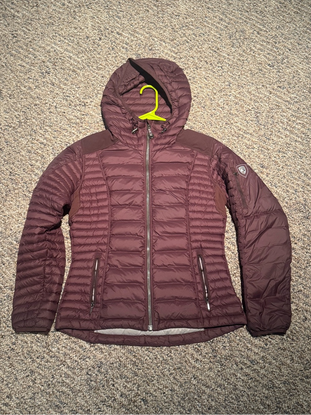 Kuhl Women's Quilted Hooded Puffer Jacket - Burgundy, Size SmallC Like New